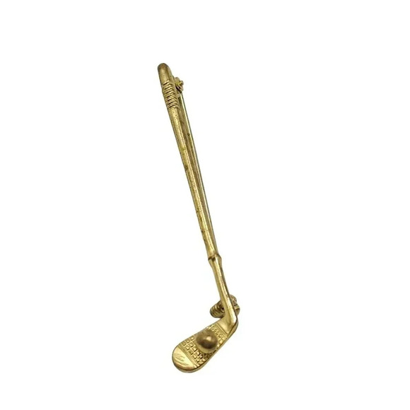 West Germany Jewelry - West Germany Golf Club Golf Ball Brooch Pin Gold Tone Vintage